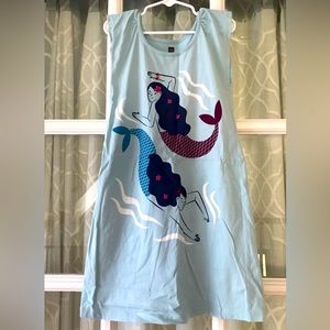 Tea Collection size 6 yr mermaids on a blue dress in EUC (no defects!)